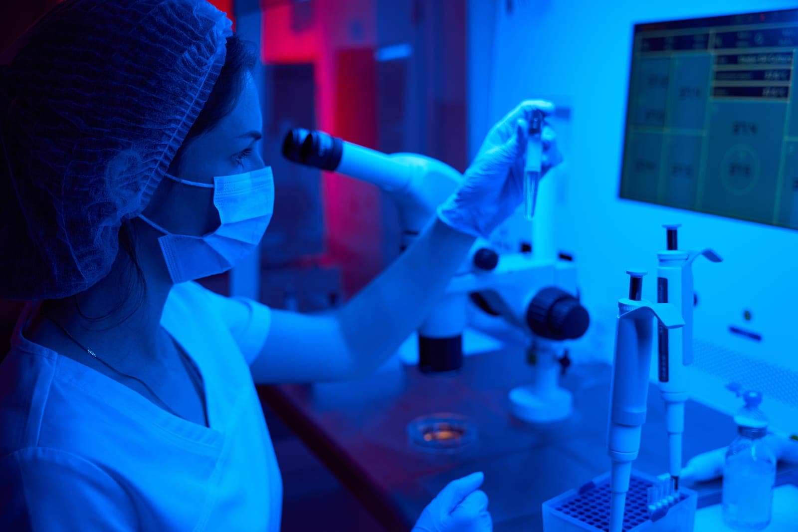 Scientist Working in a Modern Laboratory with Test Tube